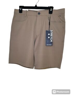 Calvin Klein Men's Stretch Flat-Front Khaki Shorts sz 32